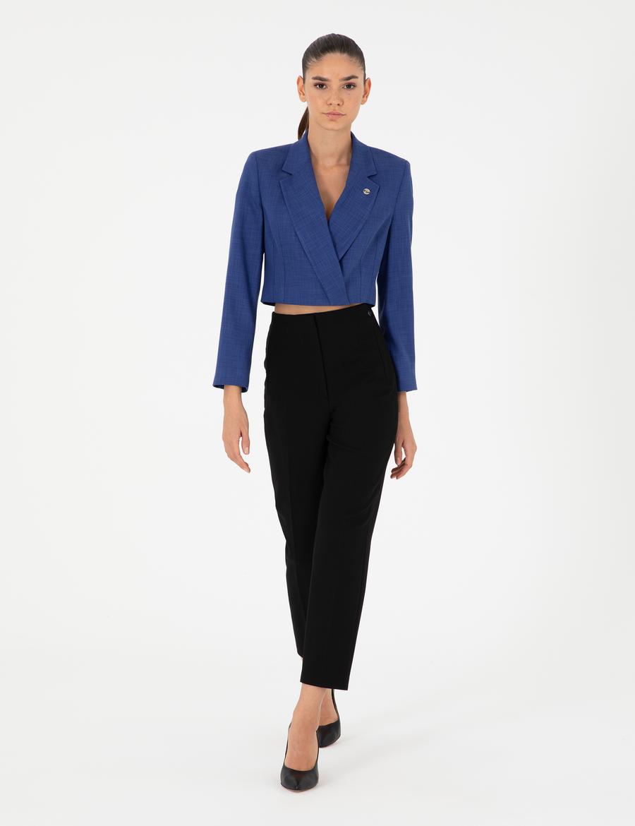 Siyah Carrot Fit Kumaş Pantolon