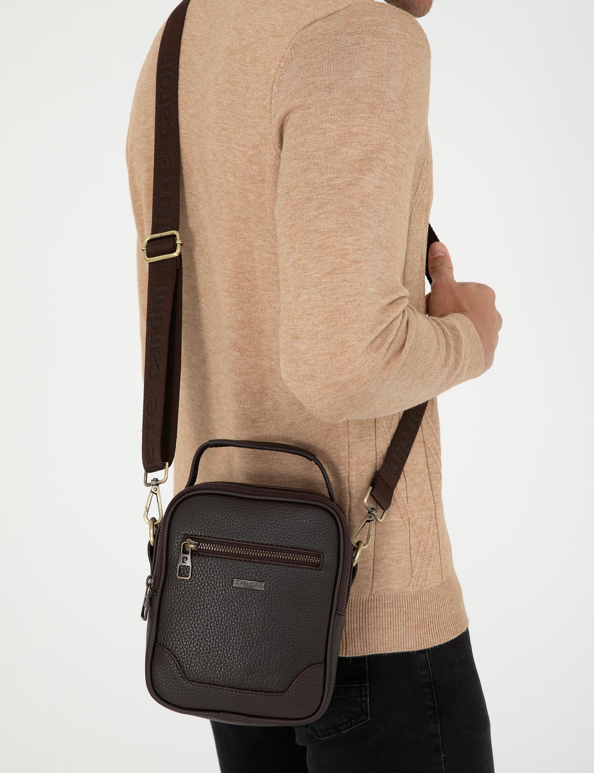 Erkek Kahverengi Askılı El Çantası