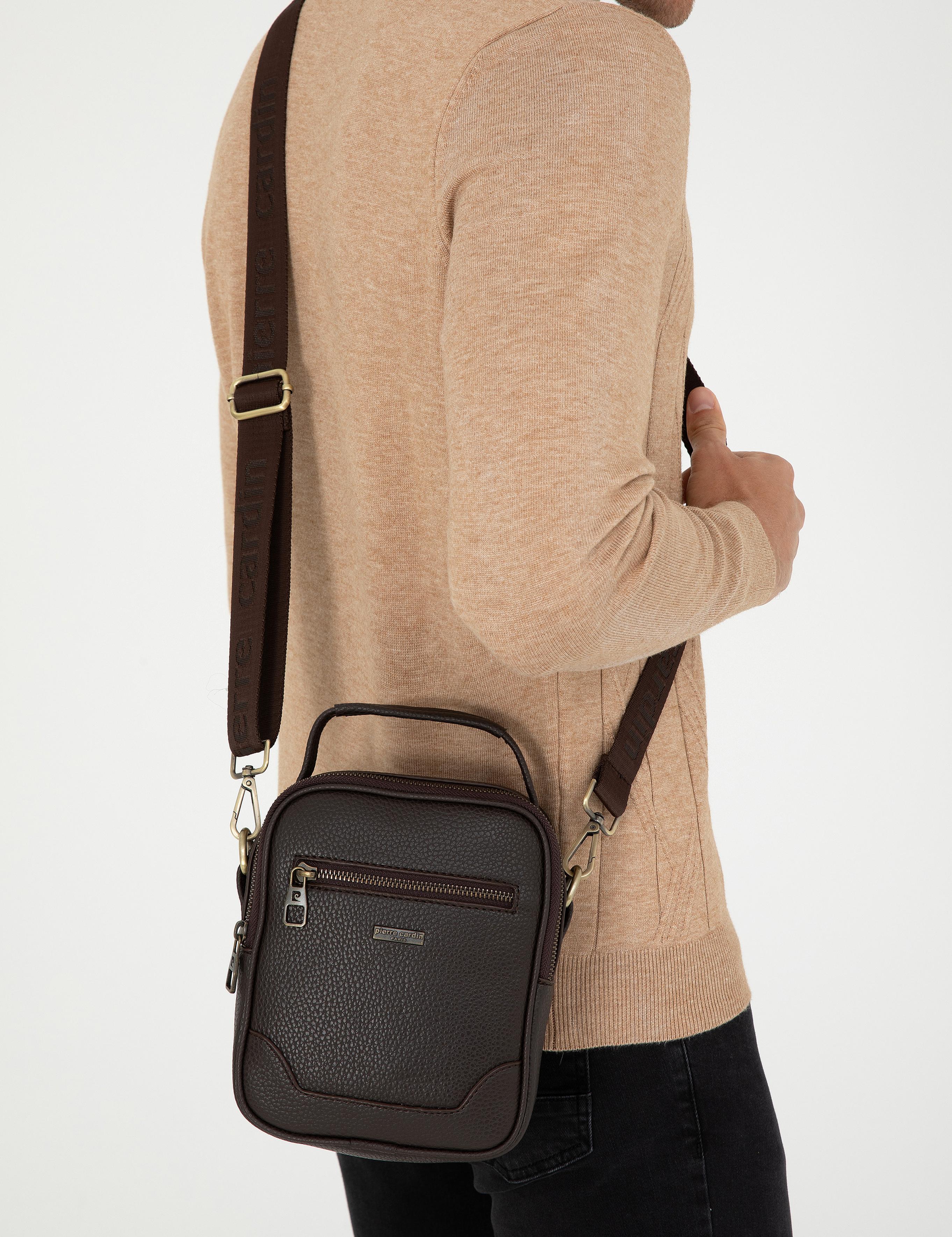 Erkek Kahverengi Askılı El Çantası