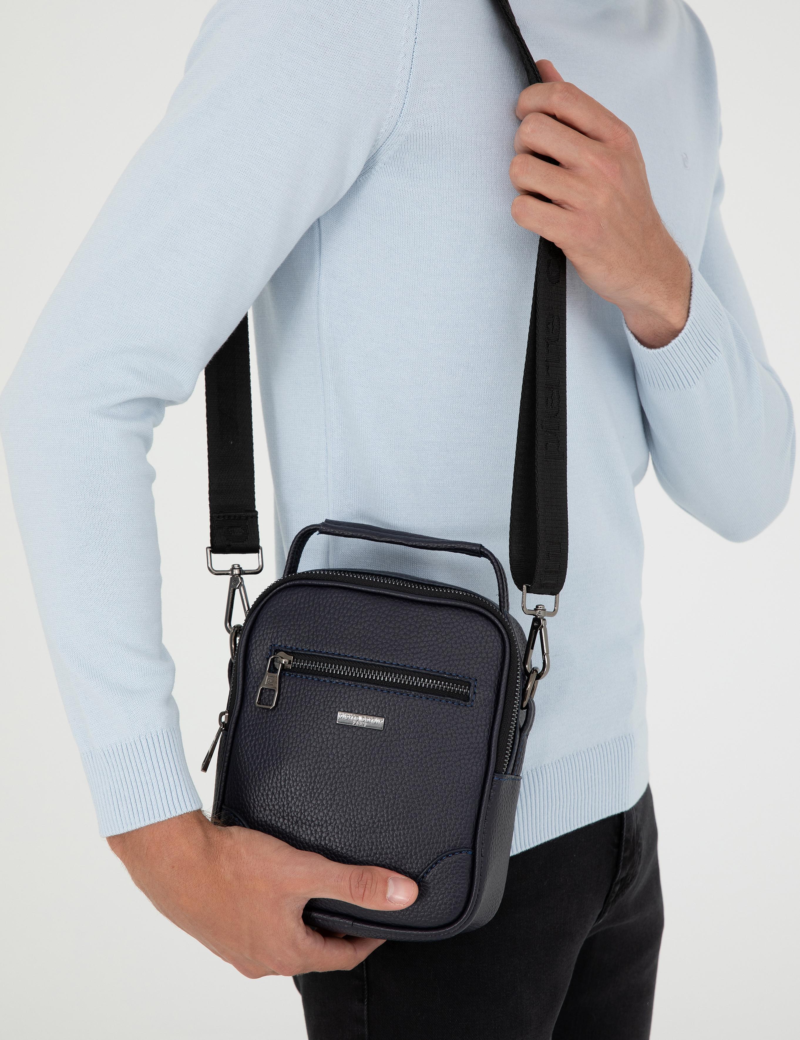 Erkek Lacivert Askılı El Çantası