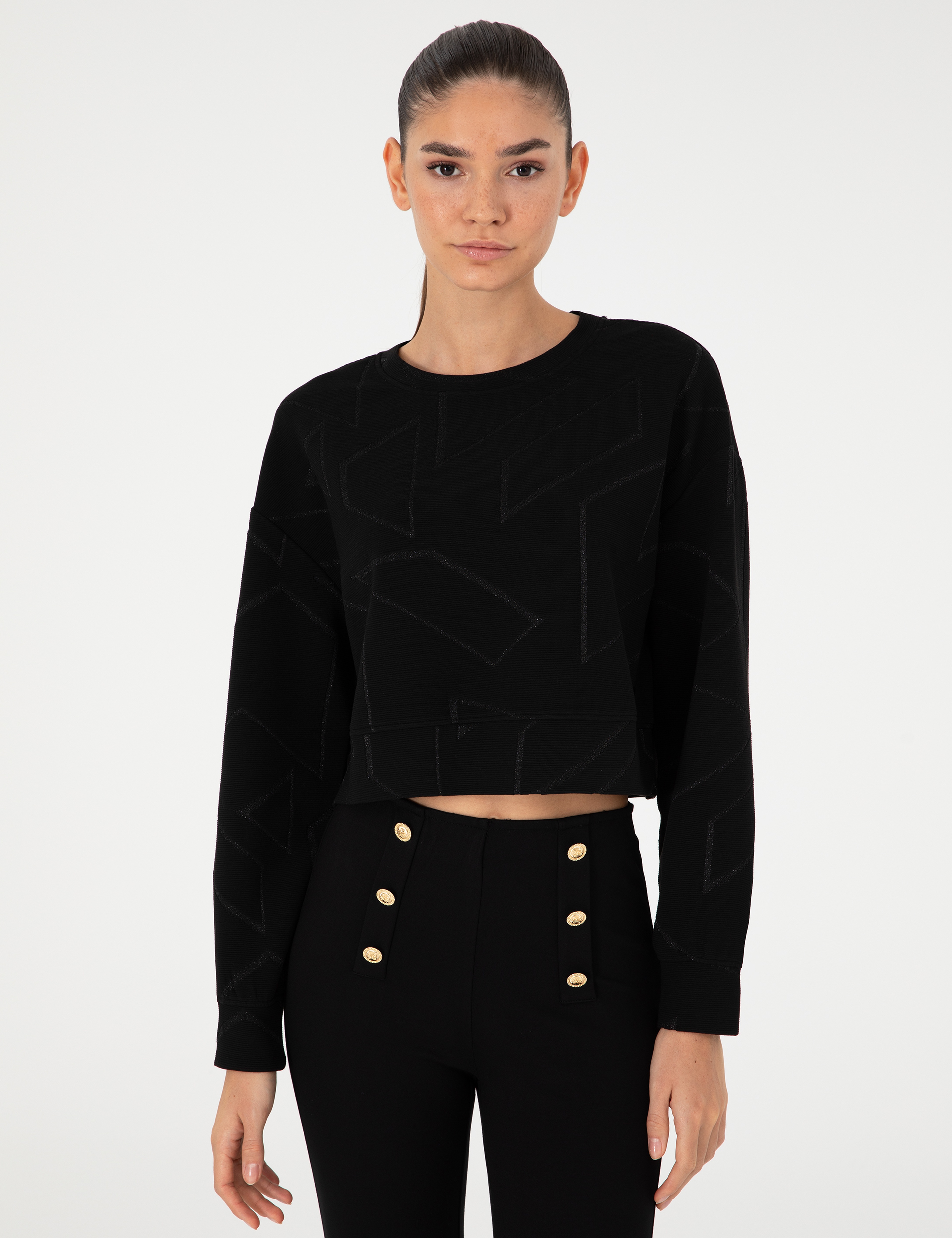 Siyah Oversize Sweatshirt - Image 3