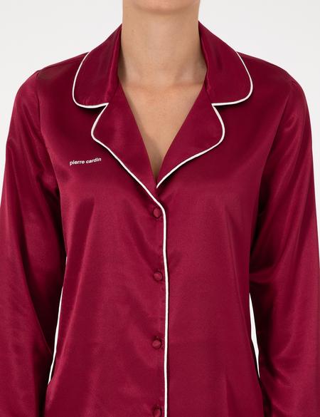 Bordo Saten Pijama Takımı - 50303949019