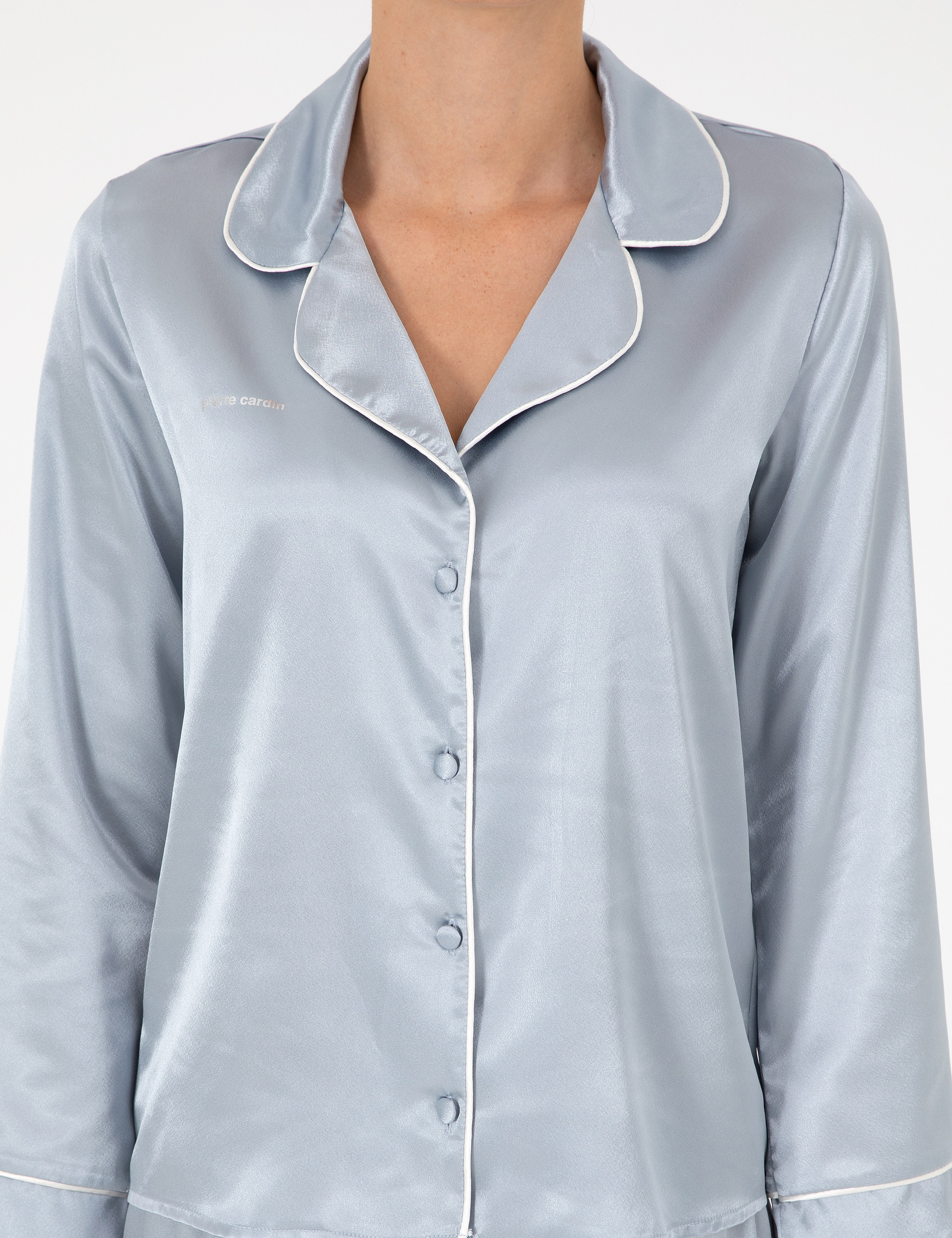 Mavi Saten Pijama Takımı - Image 5