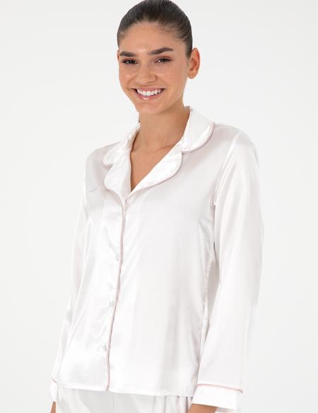 Ekru Saten Pijama Takımı - 50303949002