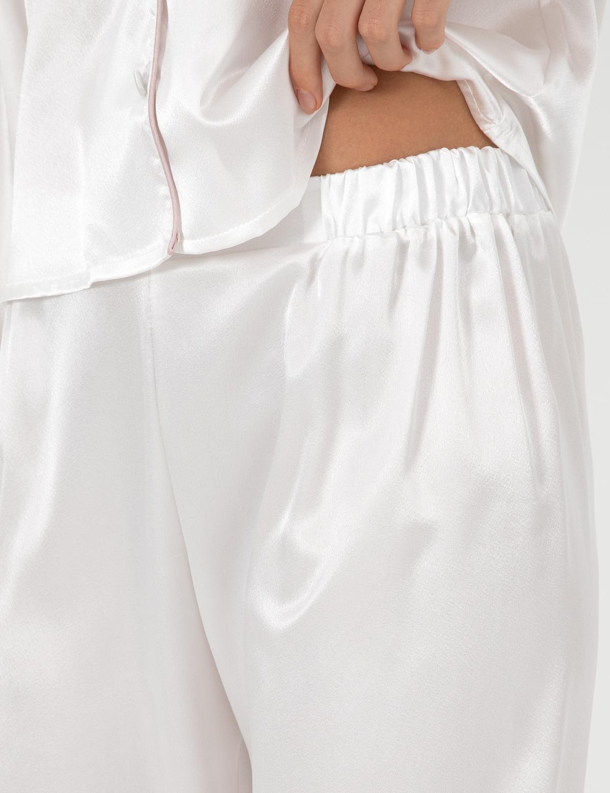 Ekru Saten Pijama Takımı - 50303949002