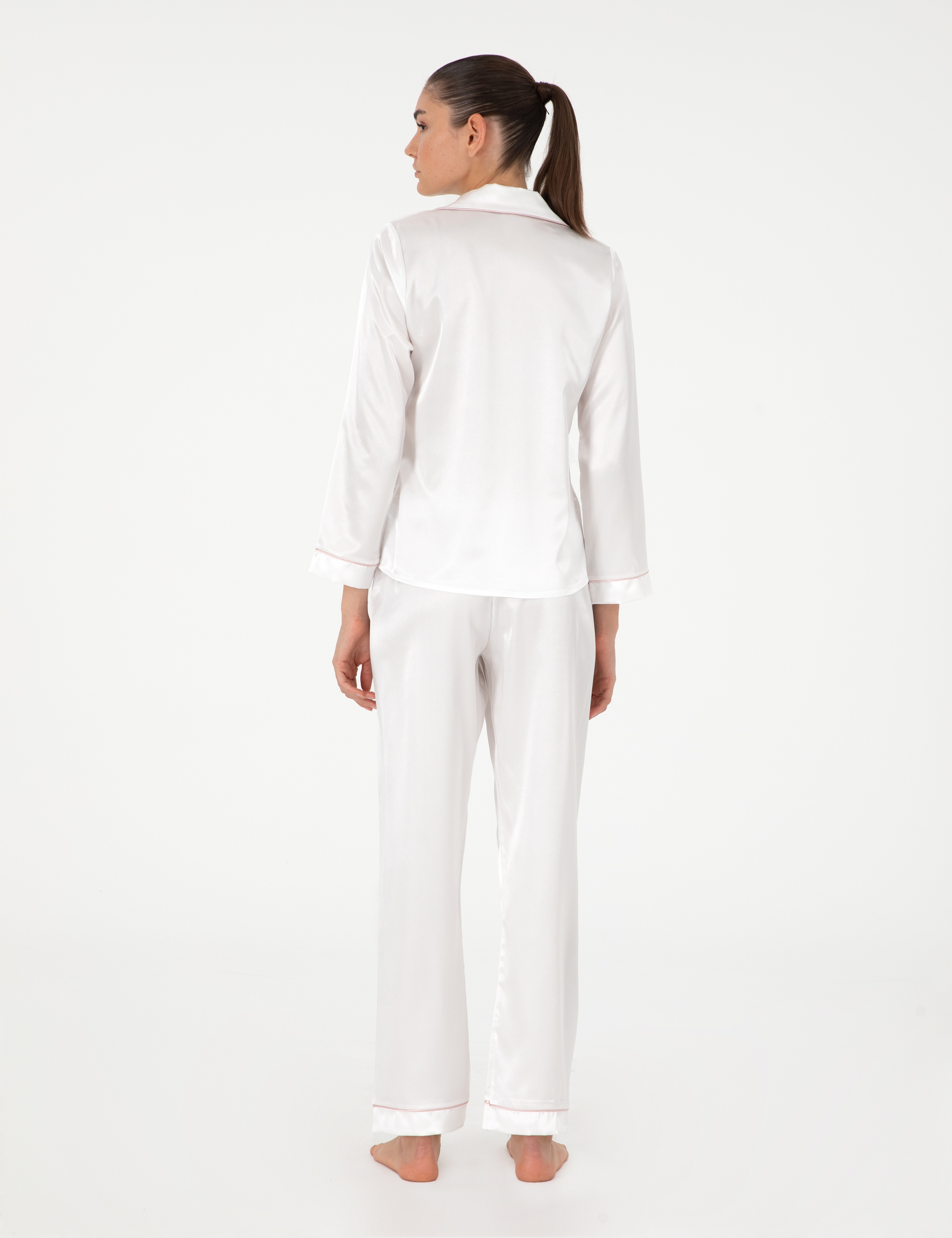 Ekru Saten Pijama Takımı - Image 4