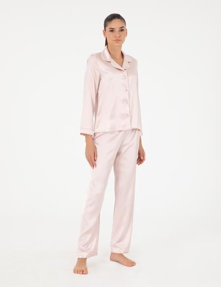 Pudra Saten Pijama Takımı - 50303949023
