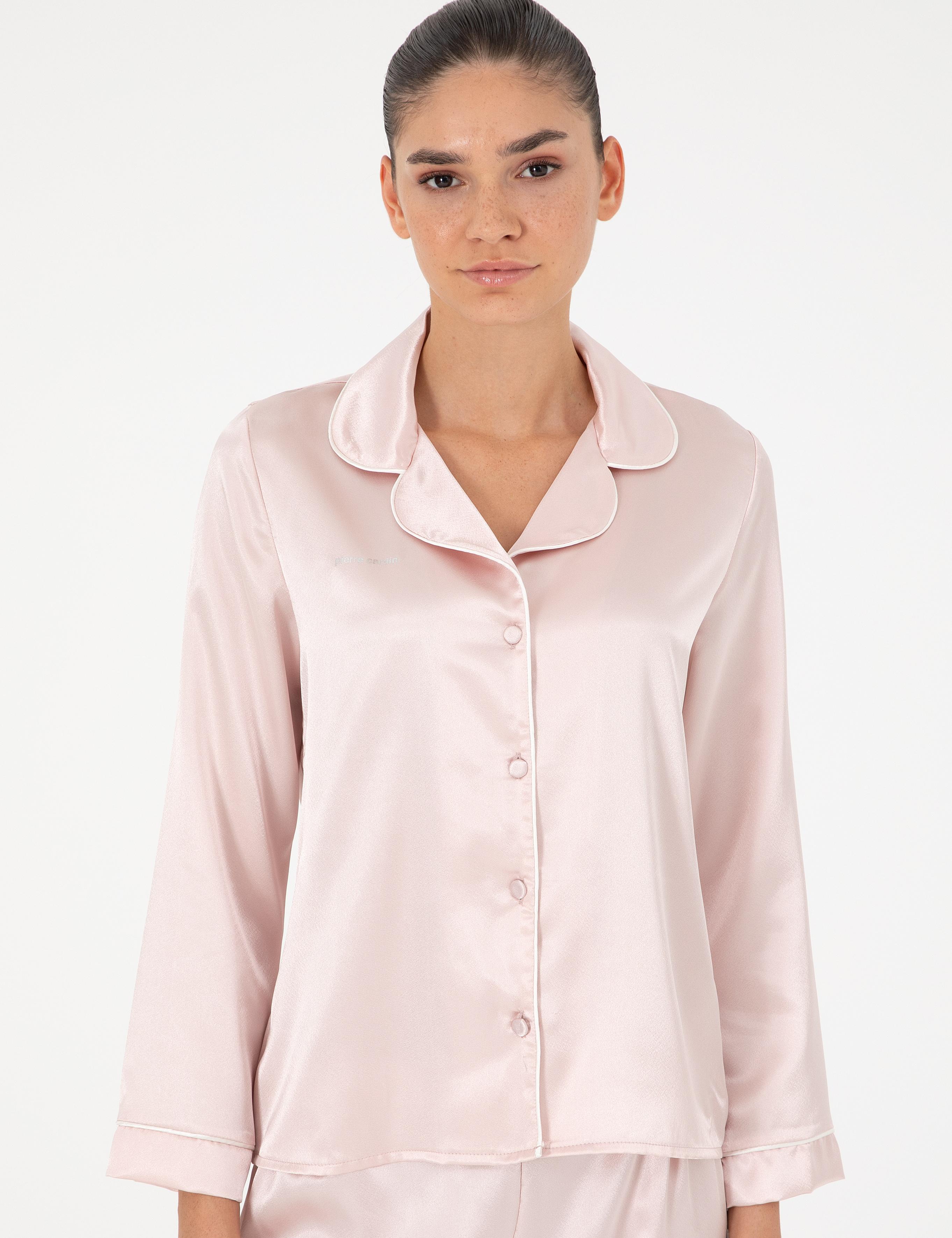 Pudra Saten Pijama Takımı