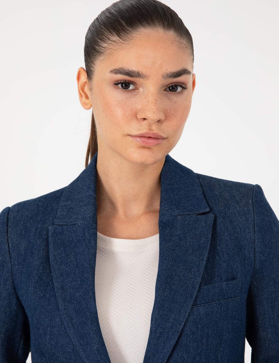 İndigo Regular Fit Jean Ceket