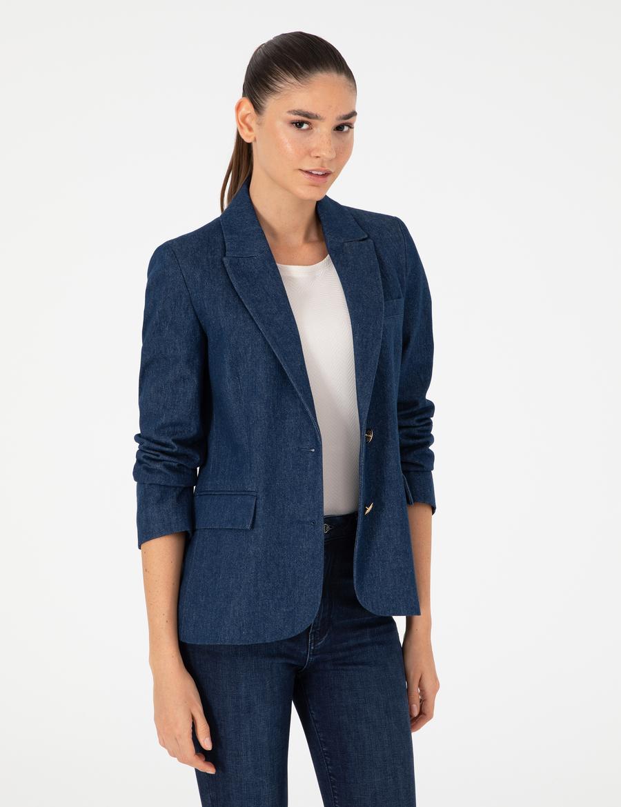 İndigo Regular Fit Jean Ceket
