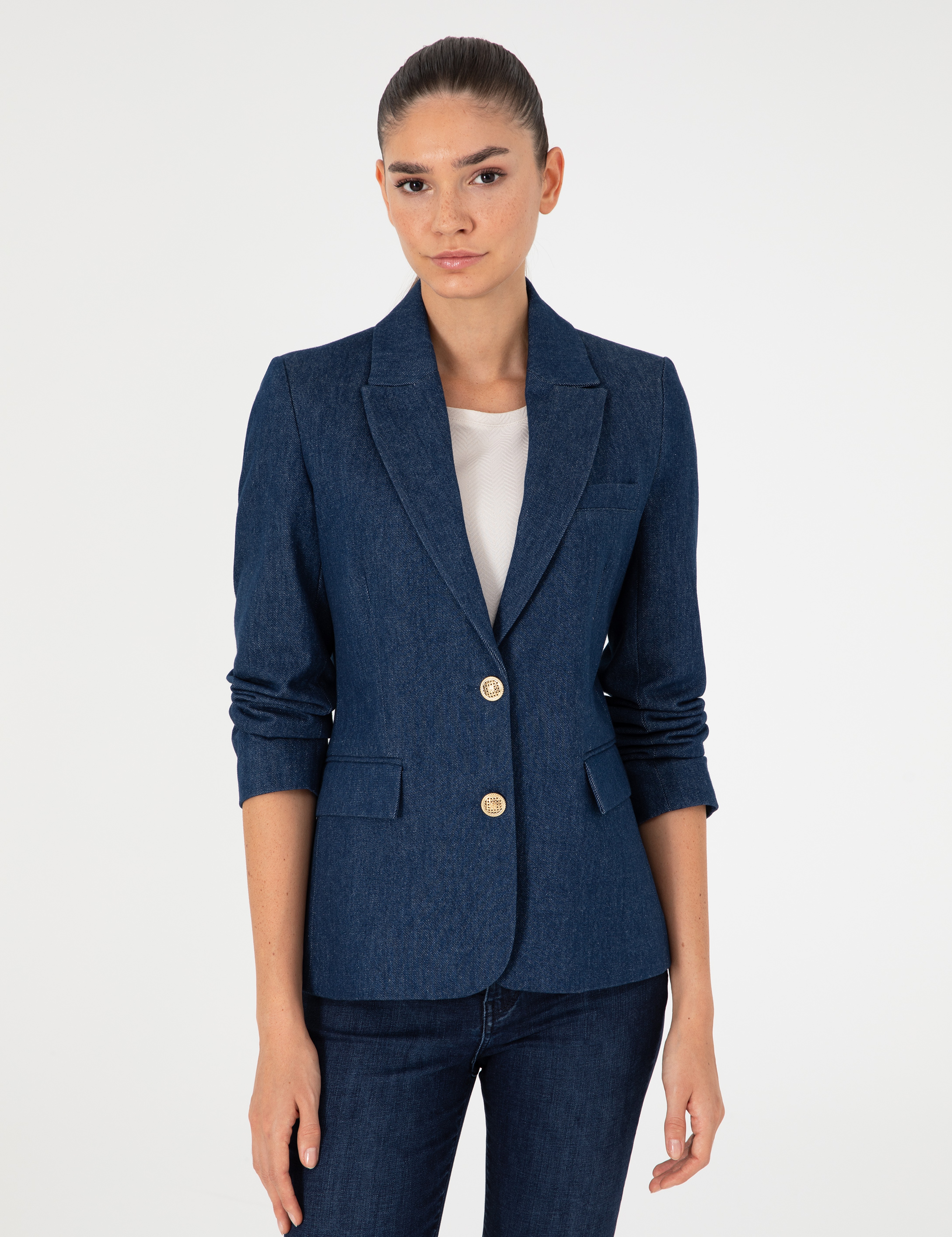 İndigo Regular Fit Jean Ceket - Image 3
