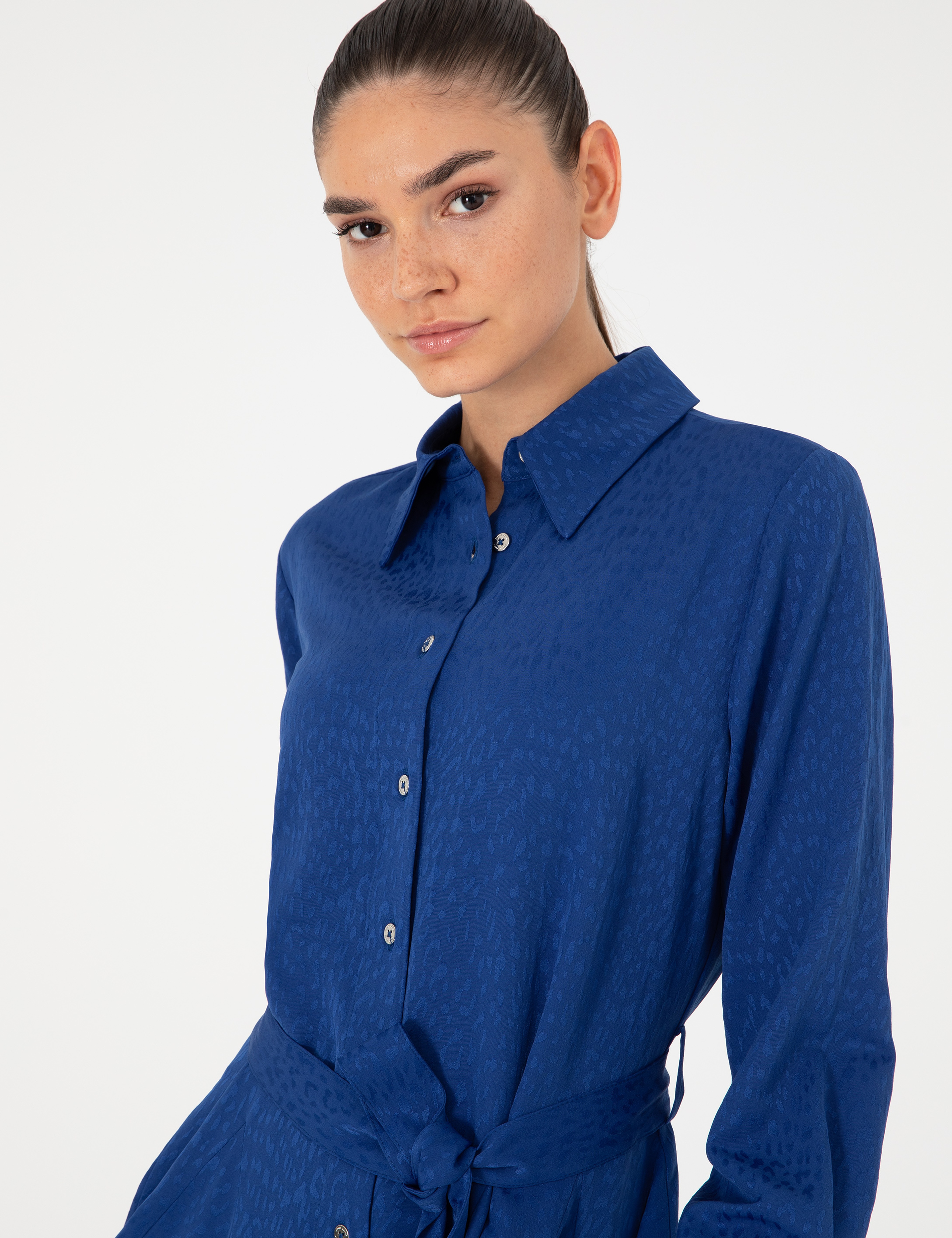 Saks Comfort Fit Dokuma Elbise - Image 2