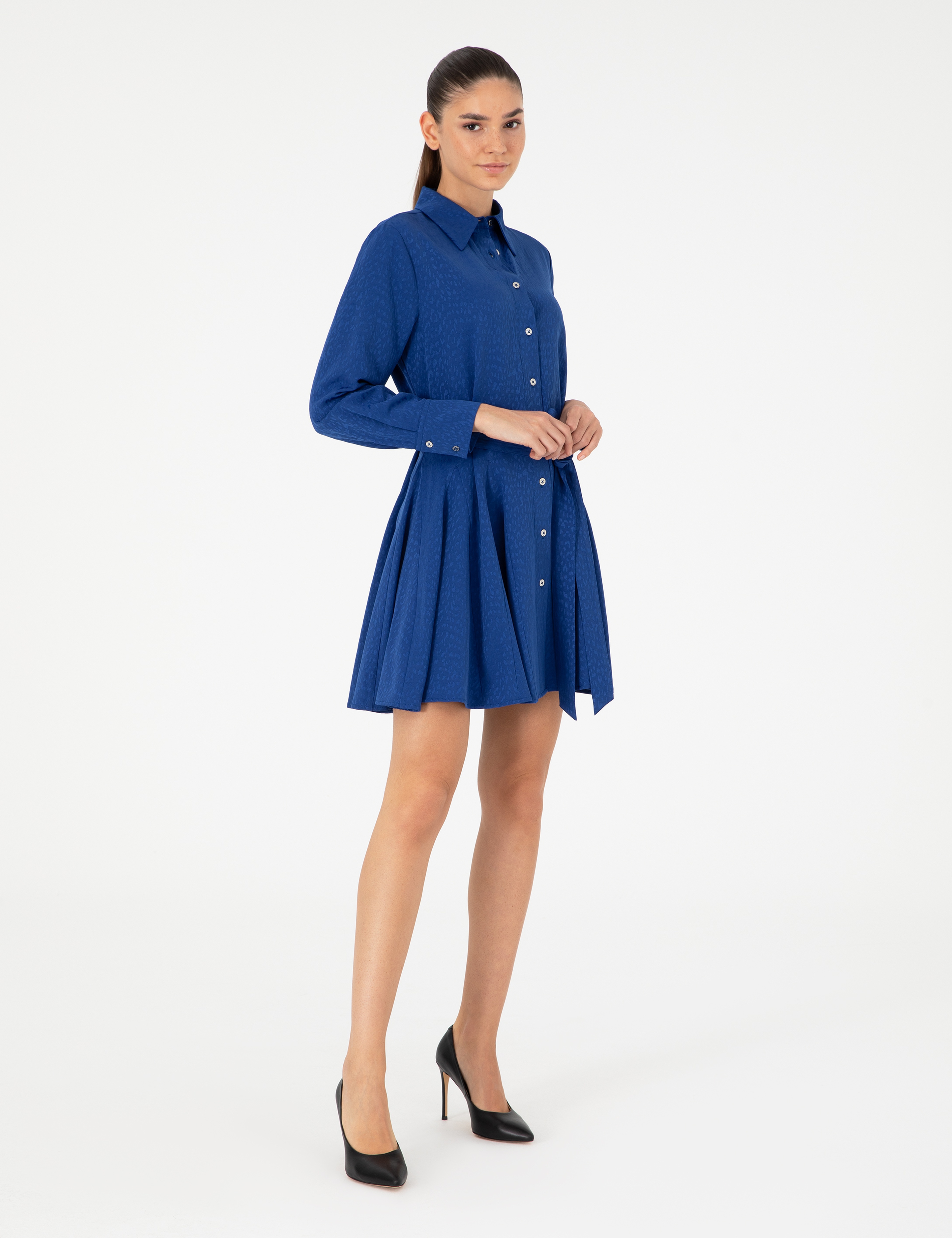 Saks Comfort Fit Dokuma Elbise - Image 3