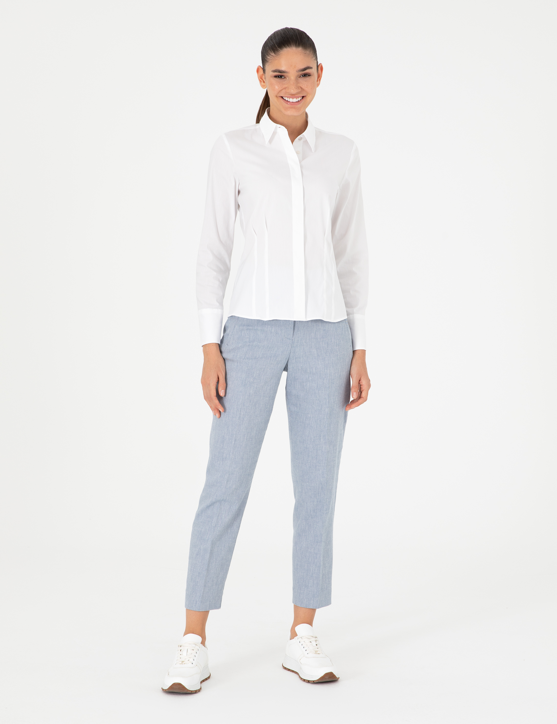 Beyaz Slim Fit Uzun Kollu Gömlek - Image 4