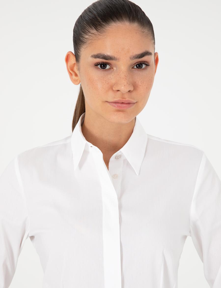 Beyaz Slim Fit Uzun Kollu Gömlek