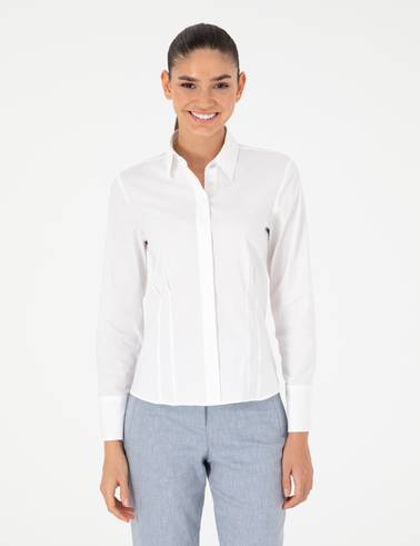 Beyaz Slim Fit Uzun Kollu Gömlek