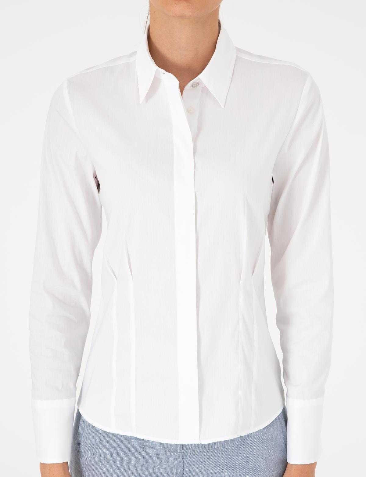 Beyaz Slim Fit Uzun Kollu Gömlek - 50296350004