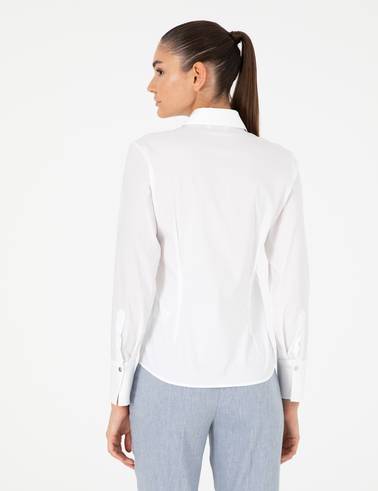 Beyaz Slim Fit Uzun Kollu Gömlek