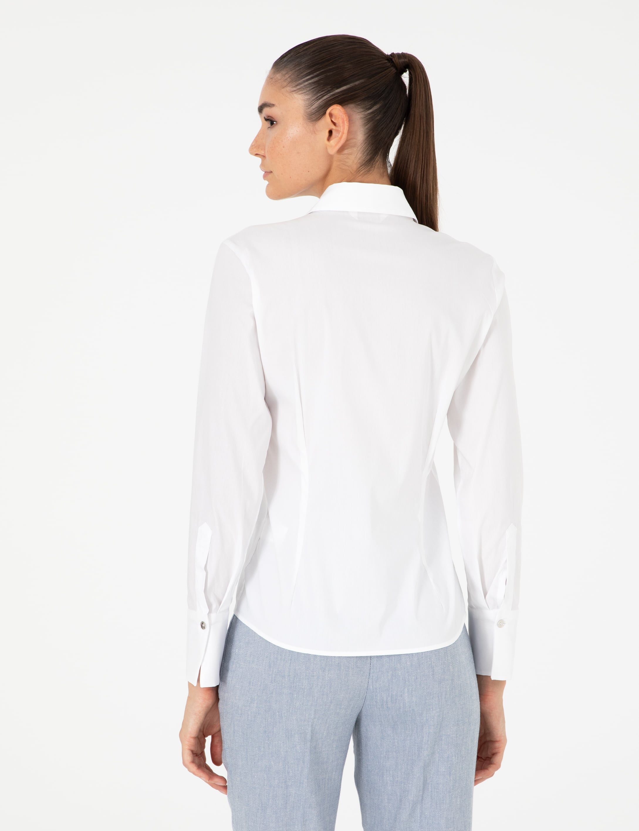 Beyaz Slim Fit Uzun Kollu Gömlek - Image 5