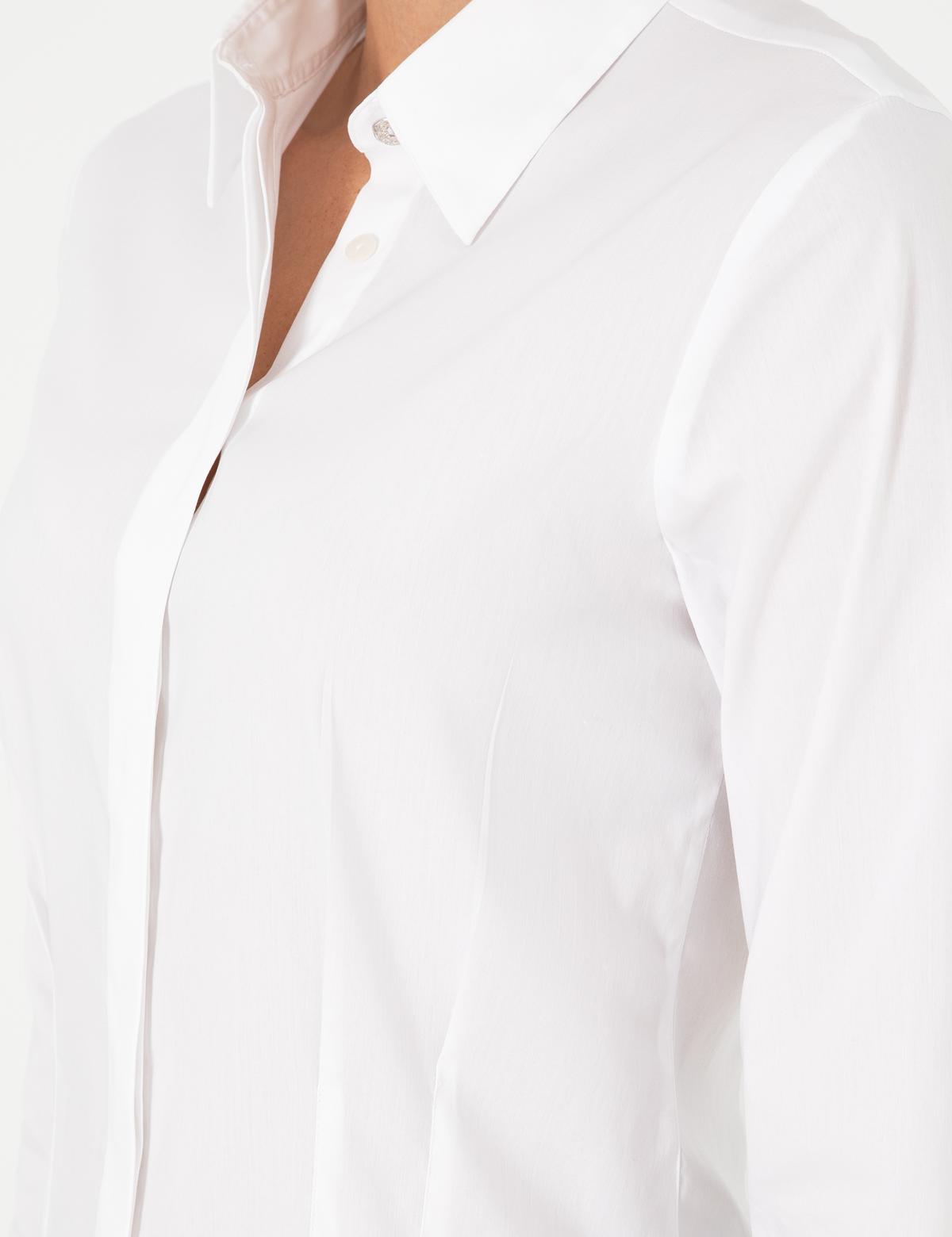 Beyaz Slim Fit Uzun Kollu Gömlek - 50296350004