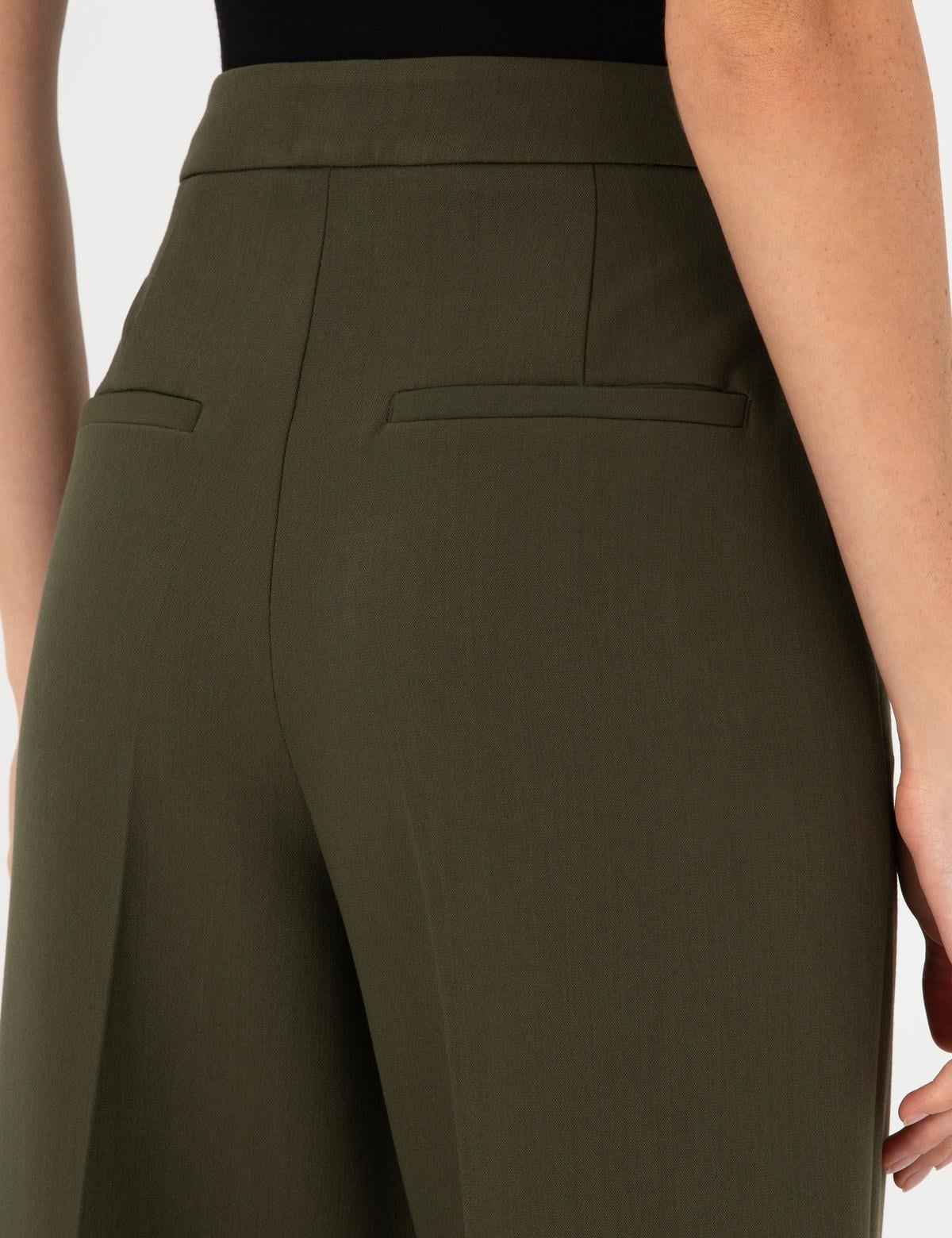 Haki Palazzo Kumaş Pantolon - 50296528014