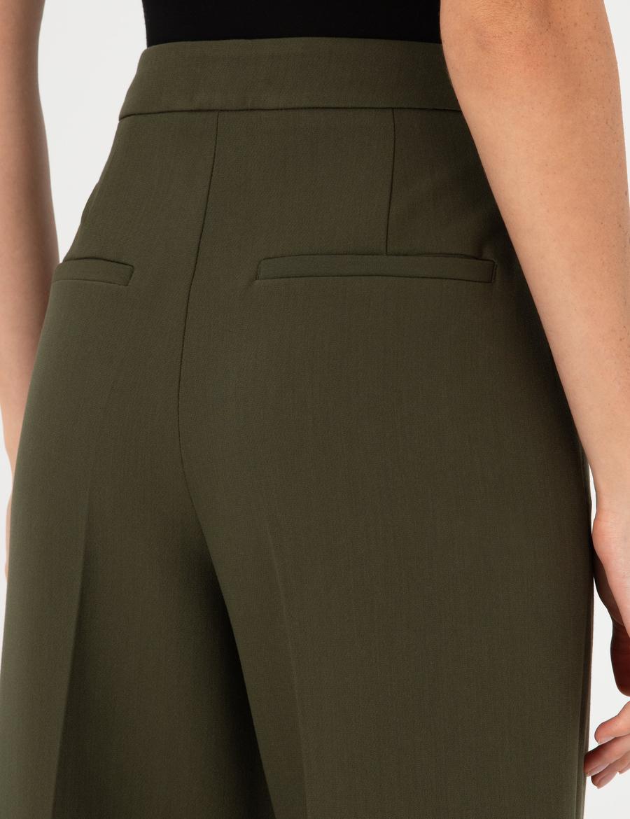 Haki Palazzo Kumaş Pantolon