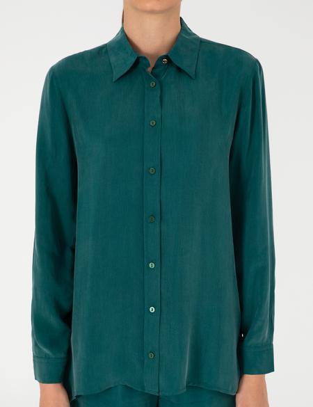 Koyu Yeşil Comfort Fit Uzun Kollu Gömlek - 50292279020