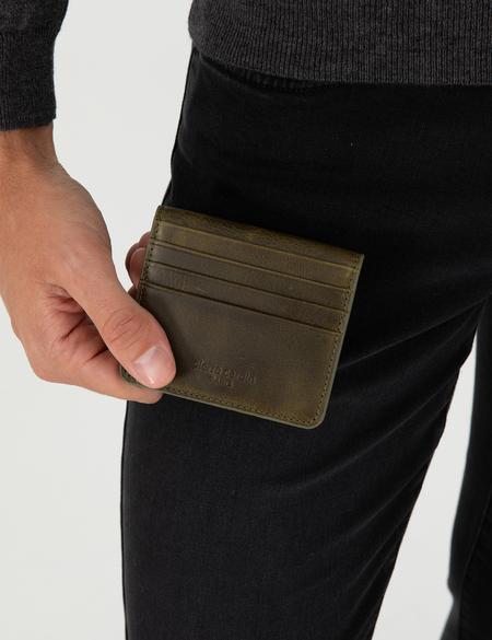 Erkek Haki Deri Cüzdan - 50305187001