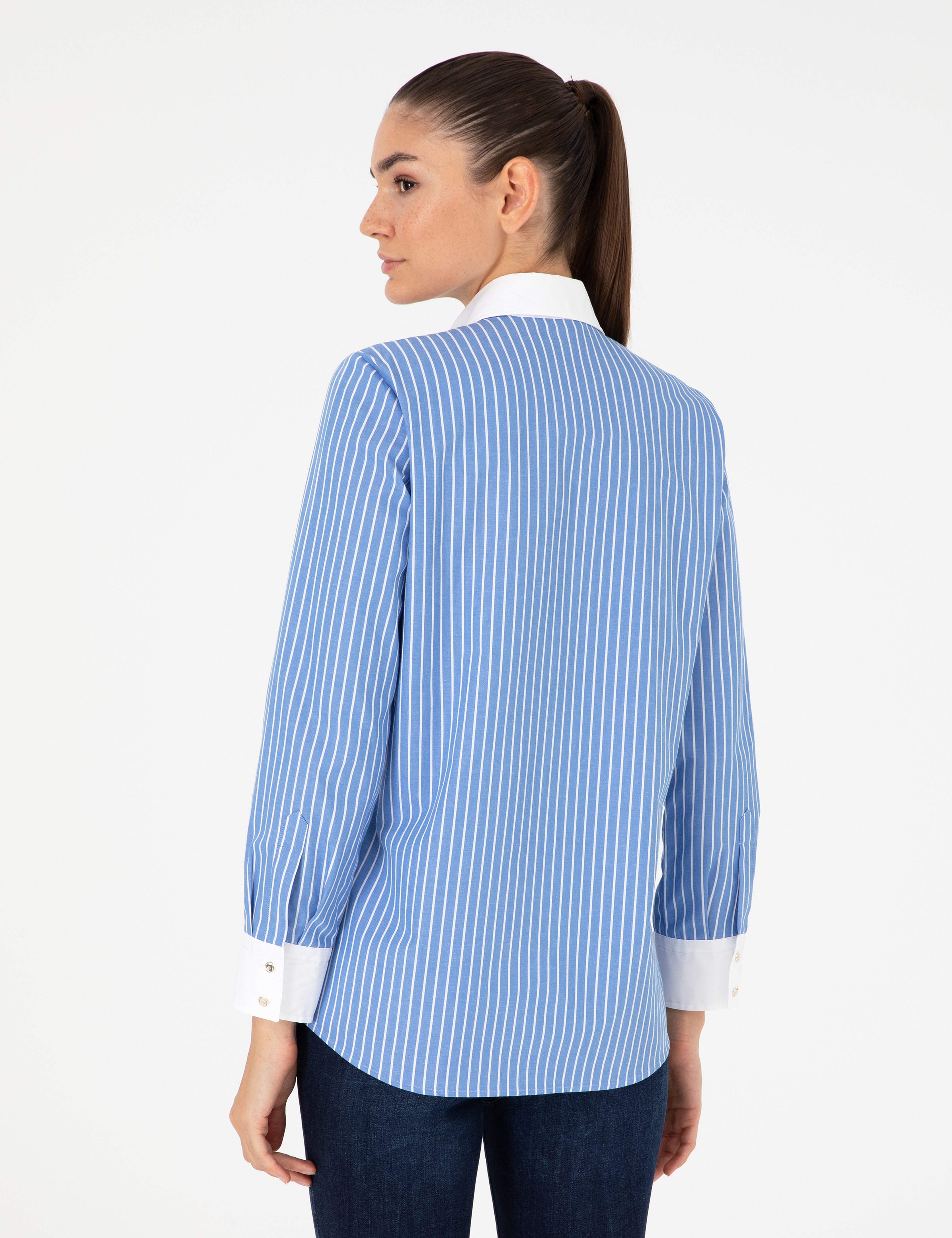 Mavi Comfort Fit Uzun Kollu Gömlek - Image 5