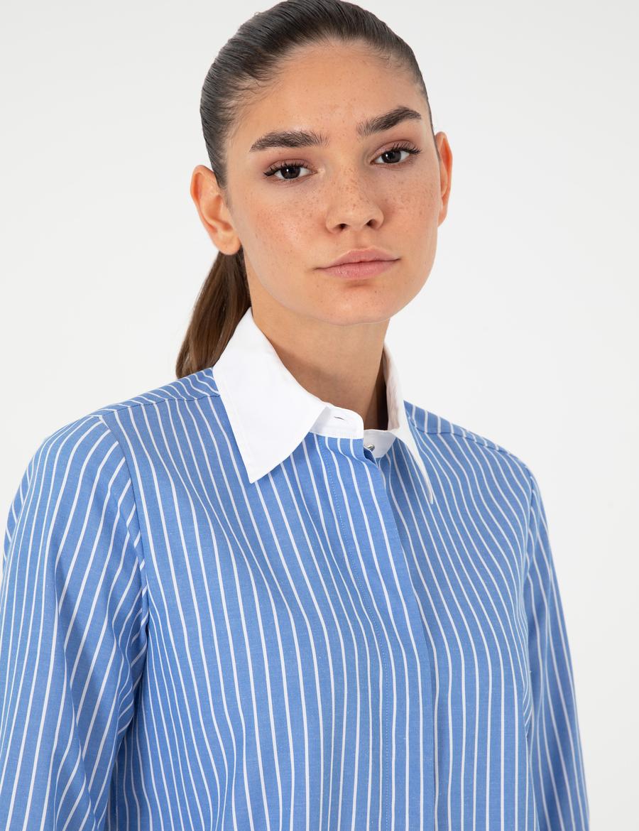 Mavi Comfort Fit Uzun Kollu Gömlek