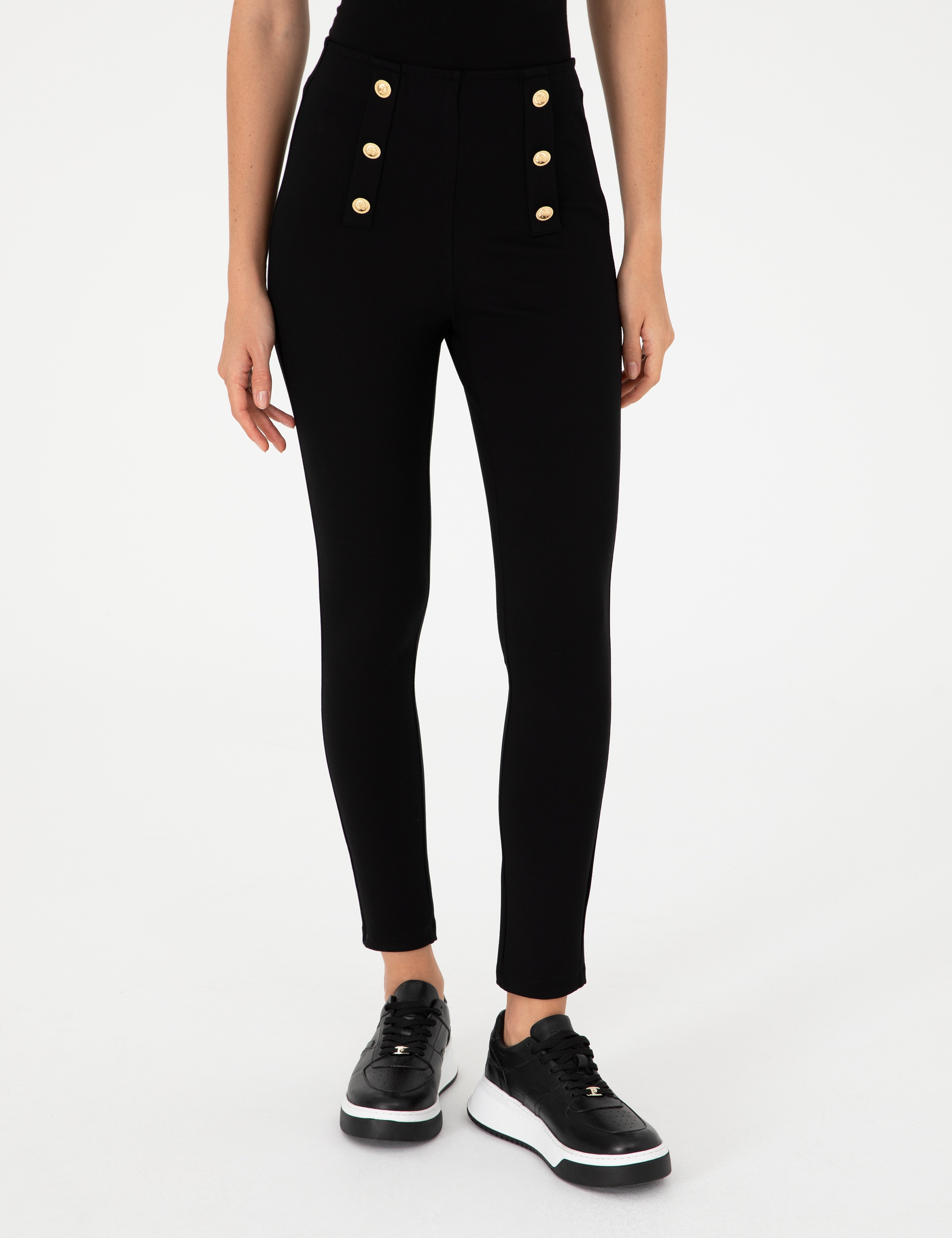 Siyah Slim Fit Tayt - Image 2