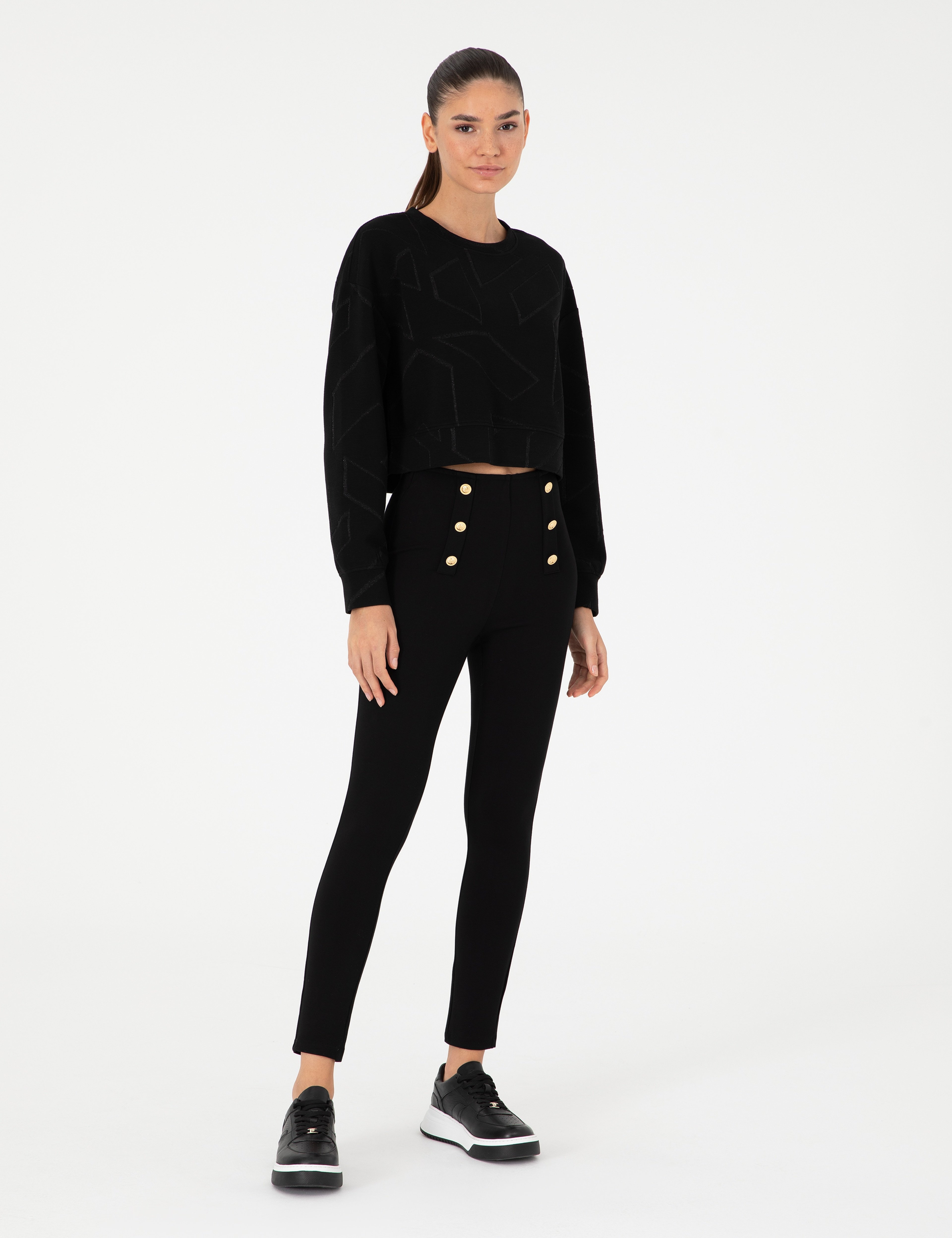 Siyah Slim Fit Tayt