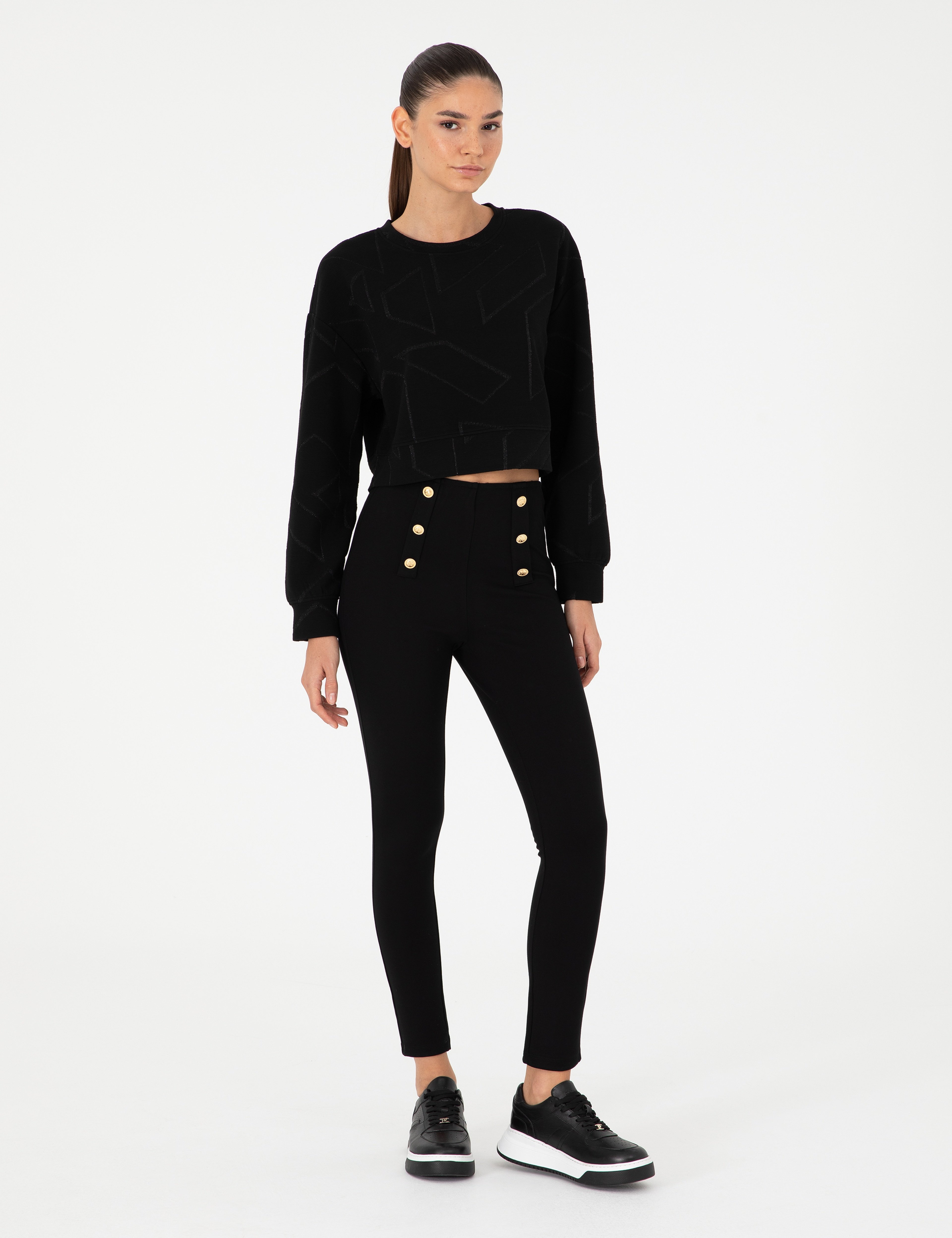 Siyah Slim Fit Tayt