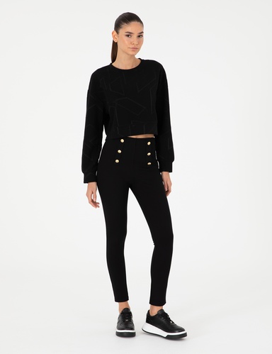 Siyah Slim Fit Tayt