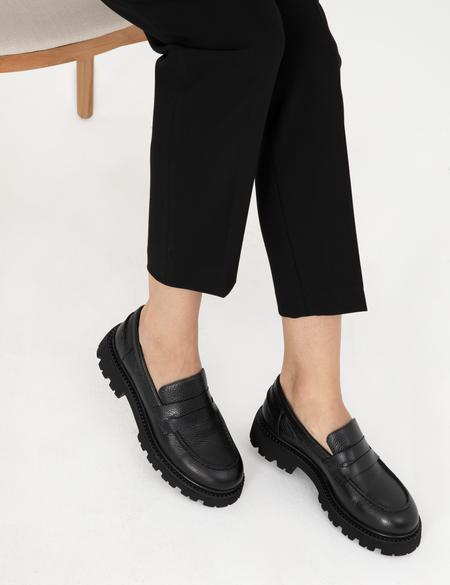 Siyah Deri Casual Ayakkabı - 50300060001