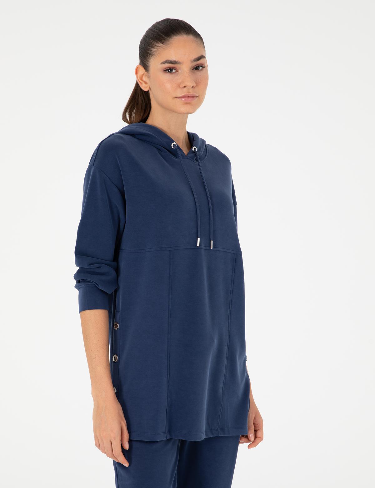 Lacivert Comfort Fit Modal Kumaş Sweatshirt