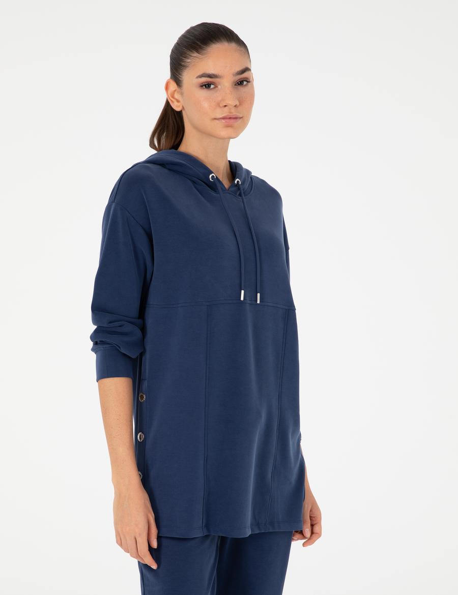 Lacivert Comfort Fit Modal Kumaş Sweatshirt
