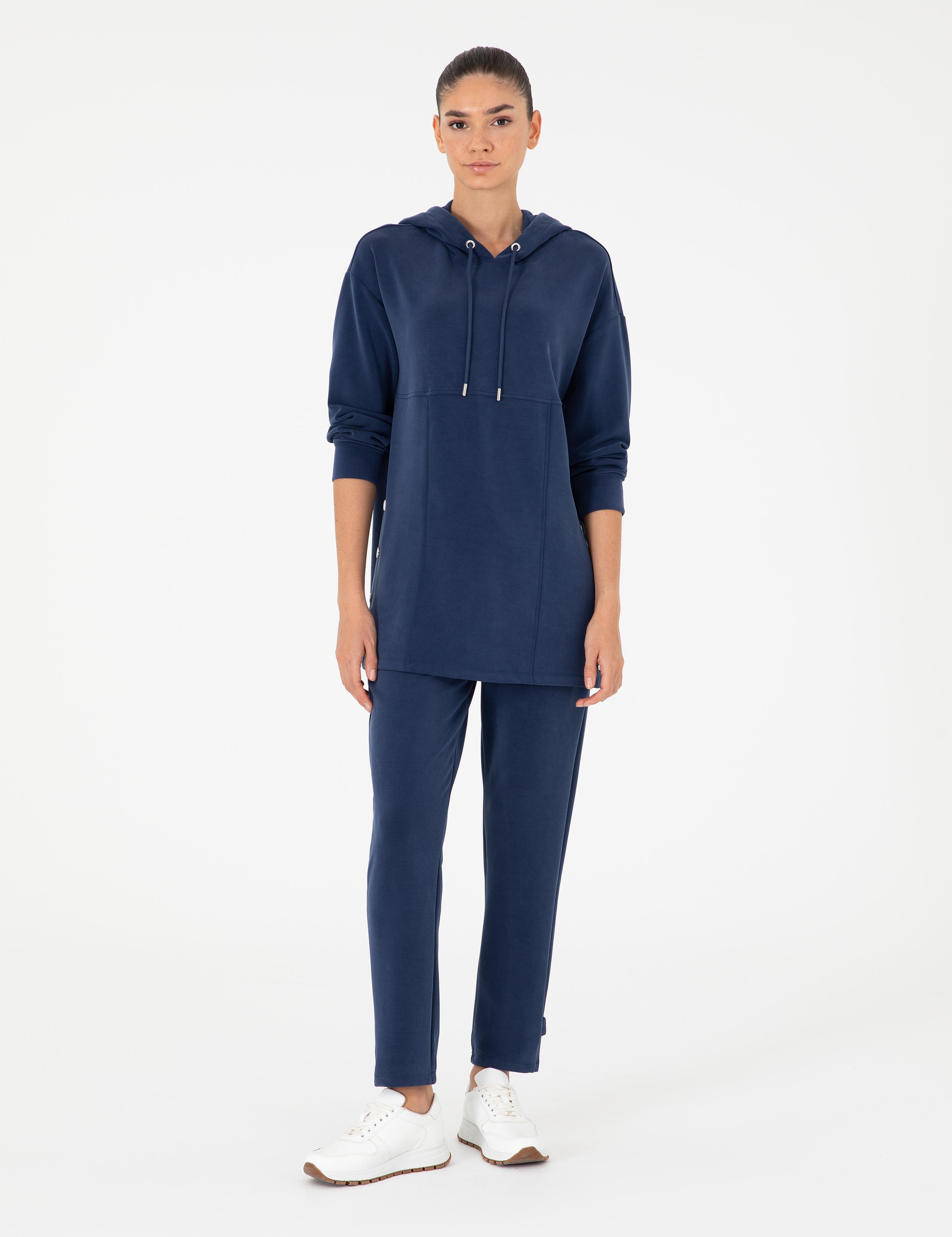 Lacivert Comfort Fit Modal Kumaş Sweatshirt