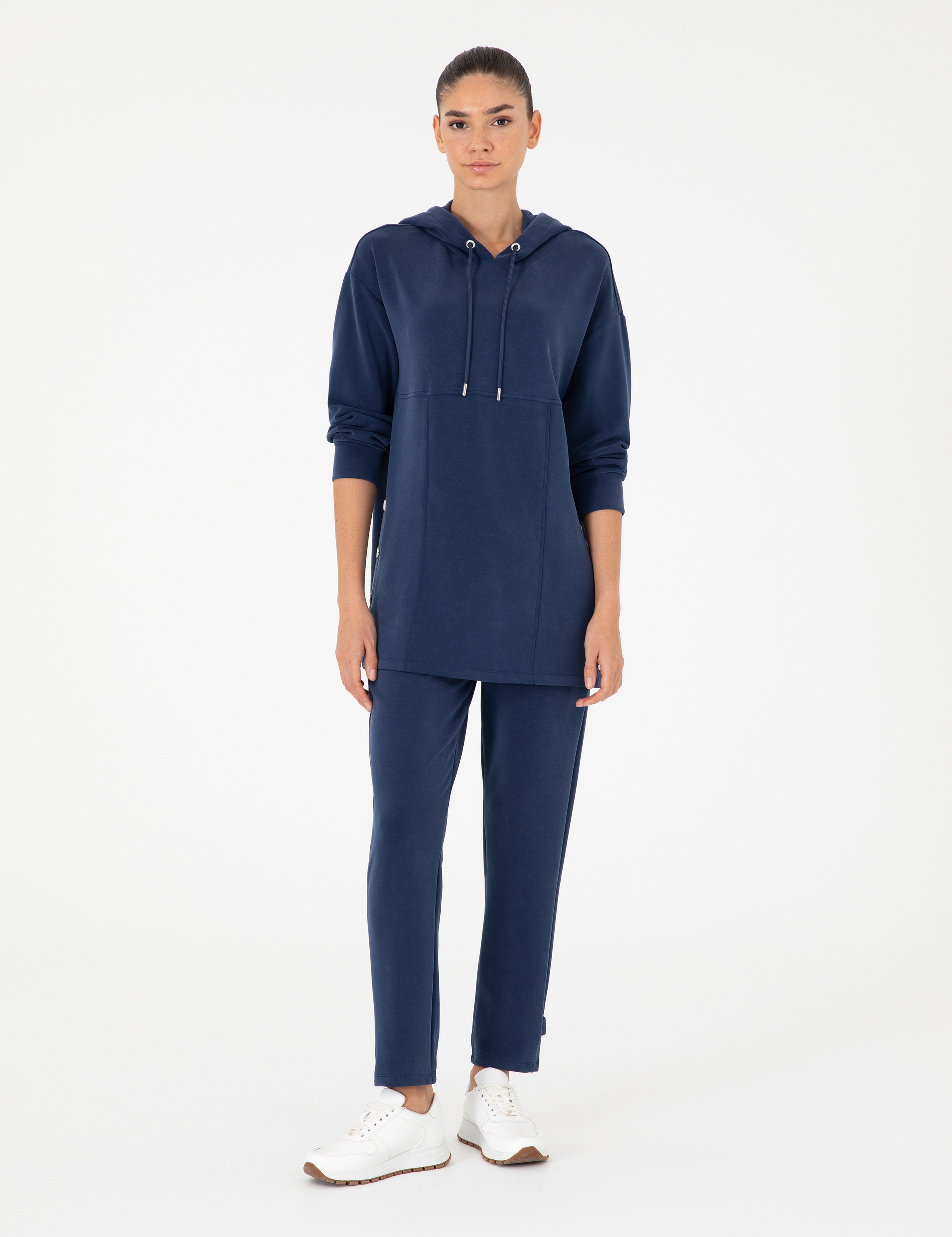 Lacivert Comfort Fit Modal Kumaş Sweatshirt - Image 4