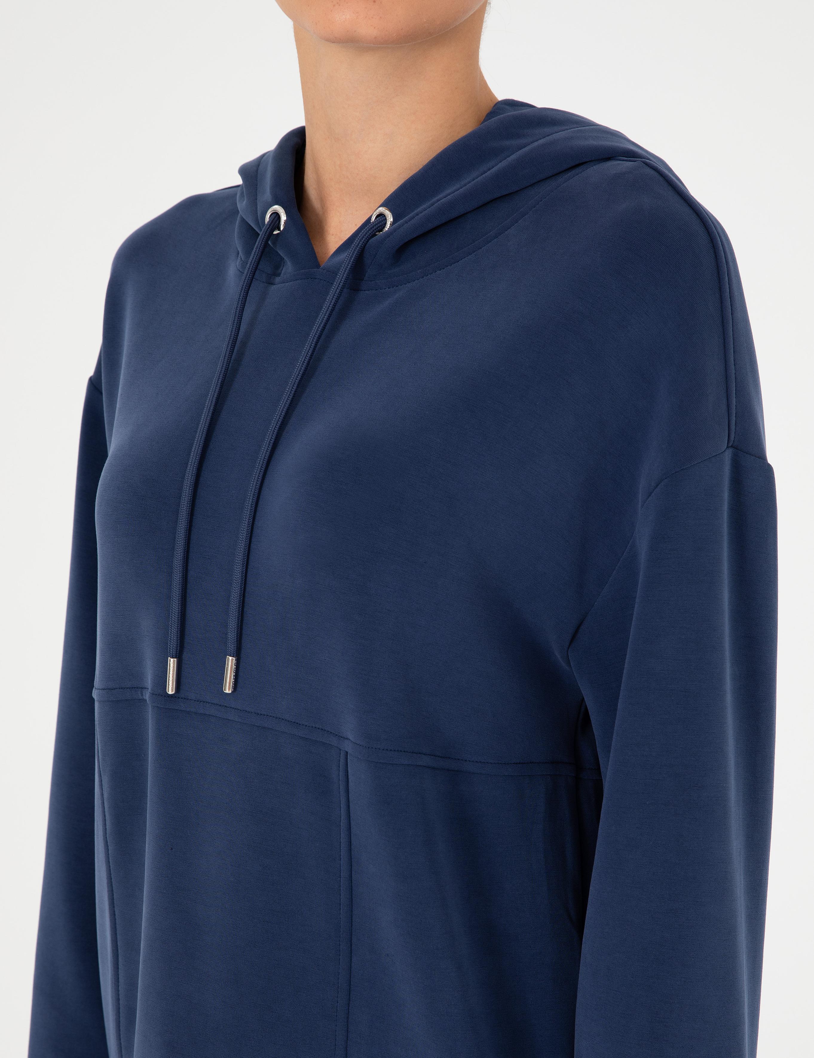 Lacivert Comfort Fit Modal Kumaş Sweatshirt