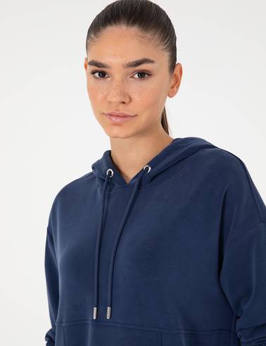 Lacivert Comfort Fit Modal Kumaş Sweatshirt
