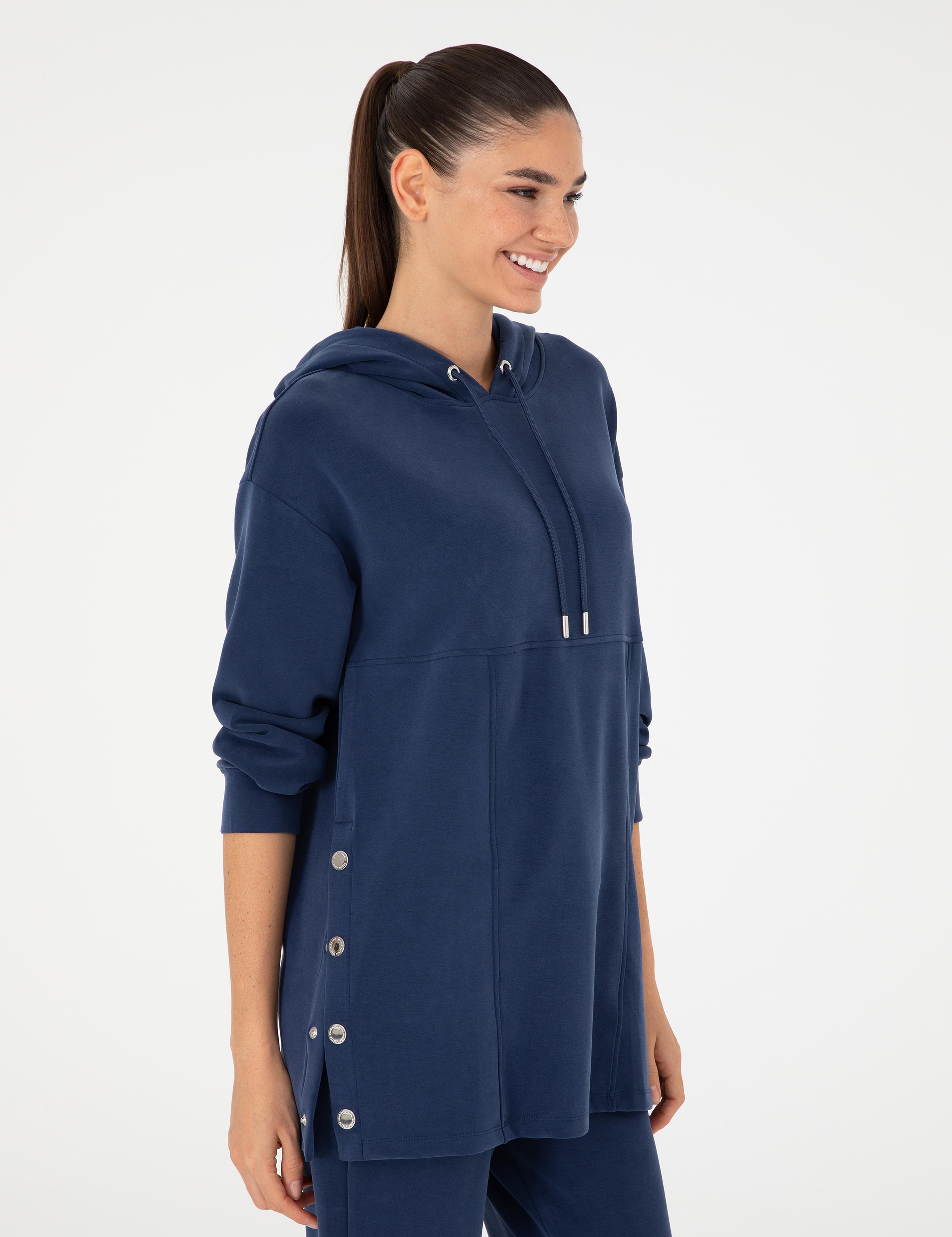 Lacivert Comfort Fit Modal Kumaş Sweatshirt