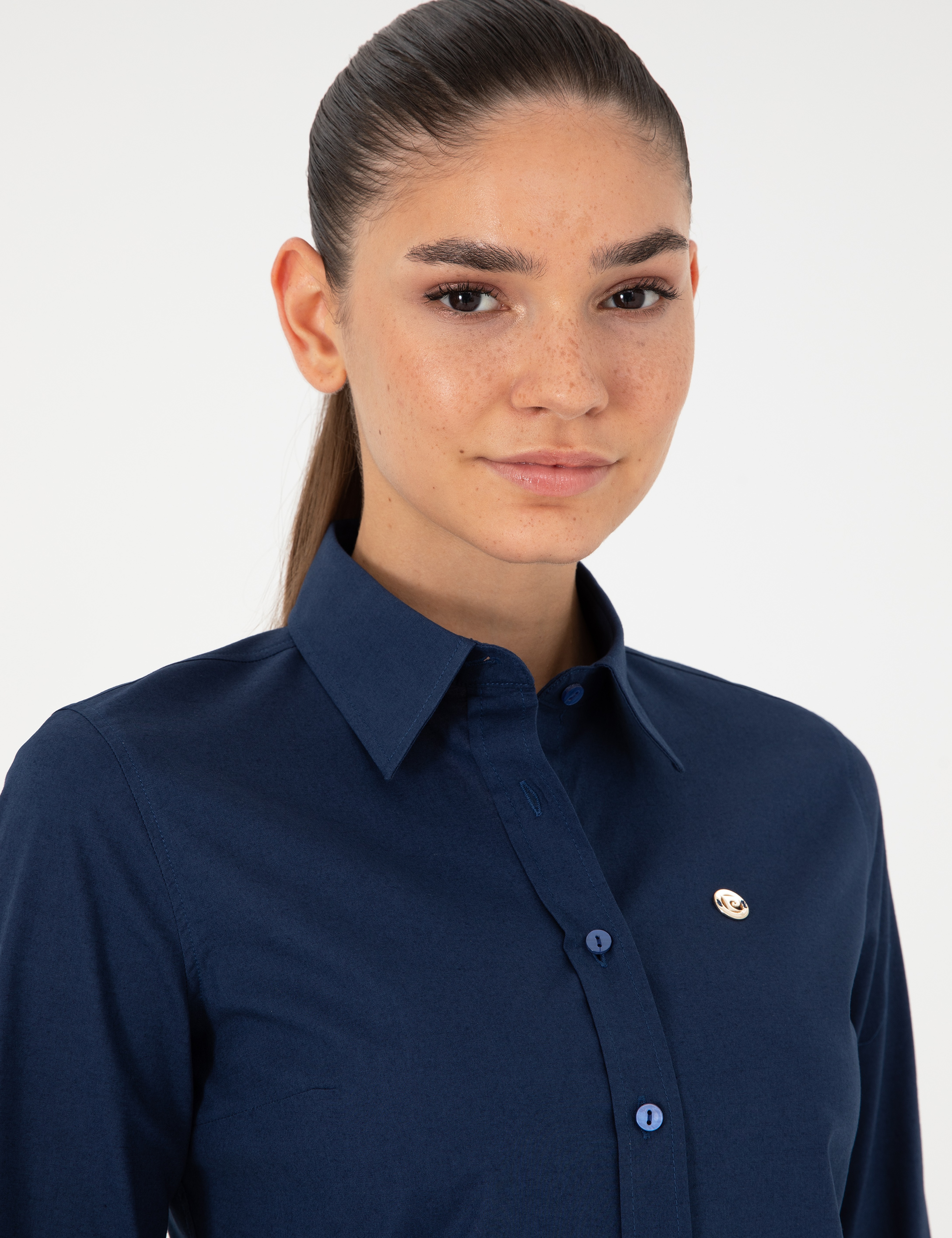 Açık İndigo Slim Fit Uzun Kollu Gömlek