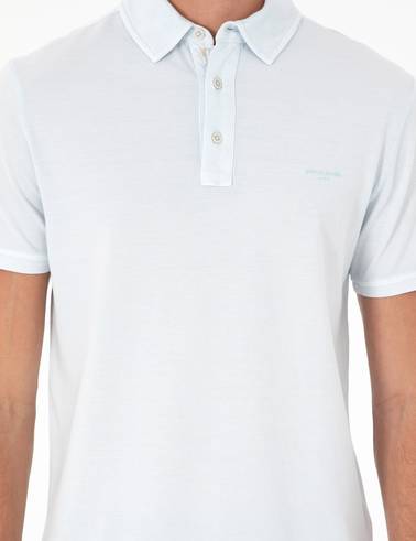 Açık Mavi Slim Fit %100 Pamuk Tişört