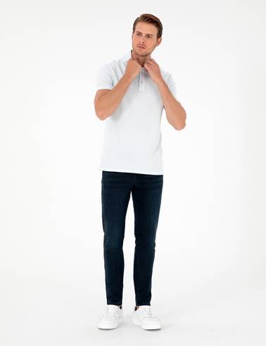 Açık Mavi Slim Fit %100 Pamuk Tişört