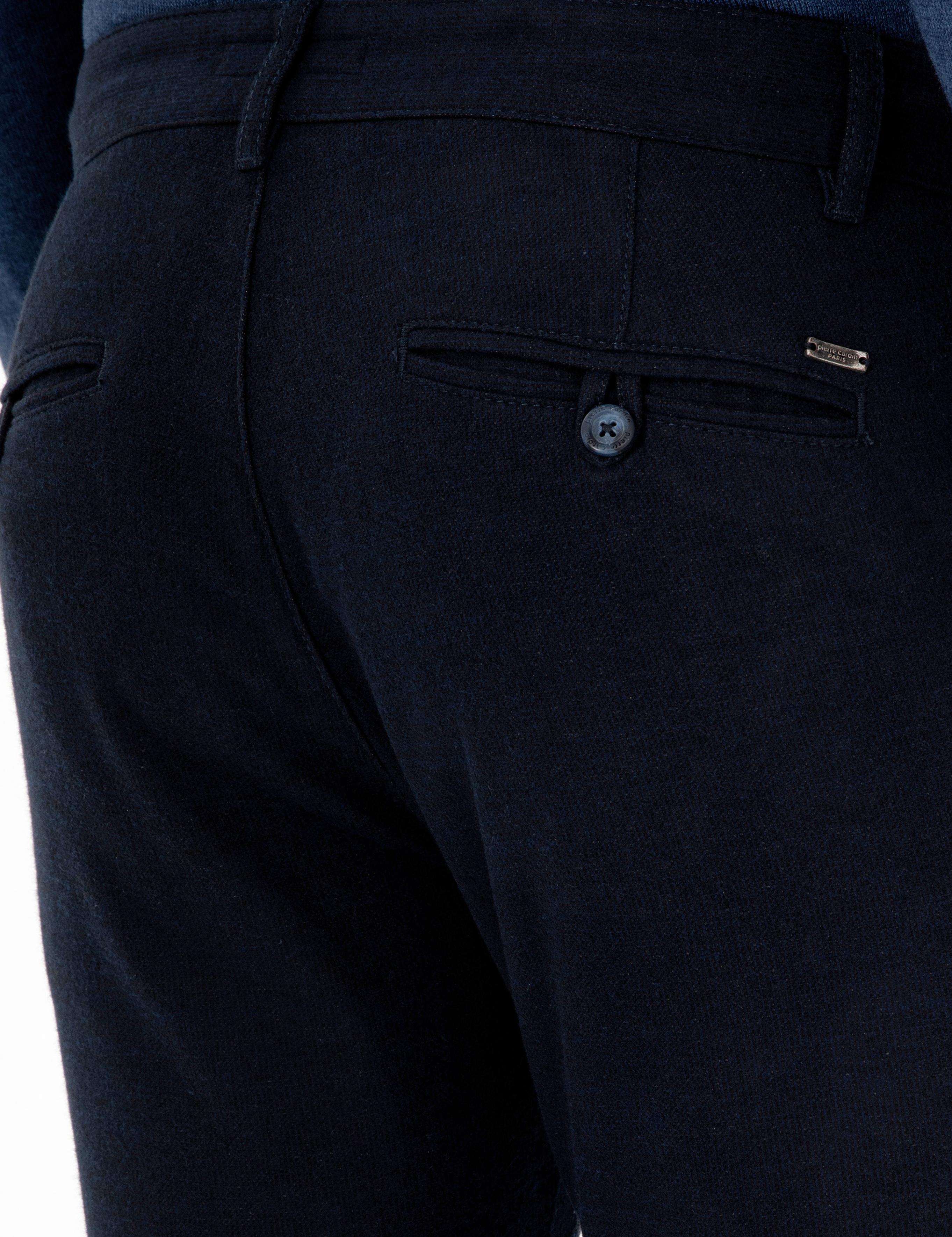 Lacivert Slim Fit Bağcıklı Kanvas Pantolon