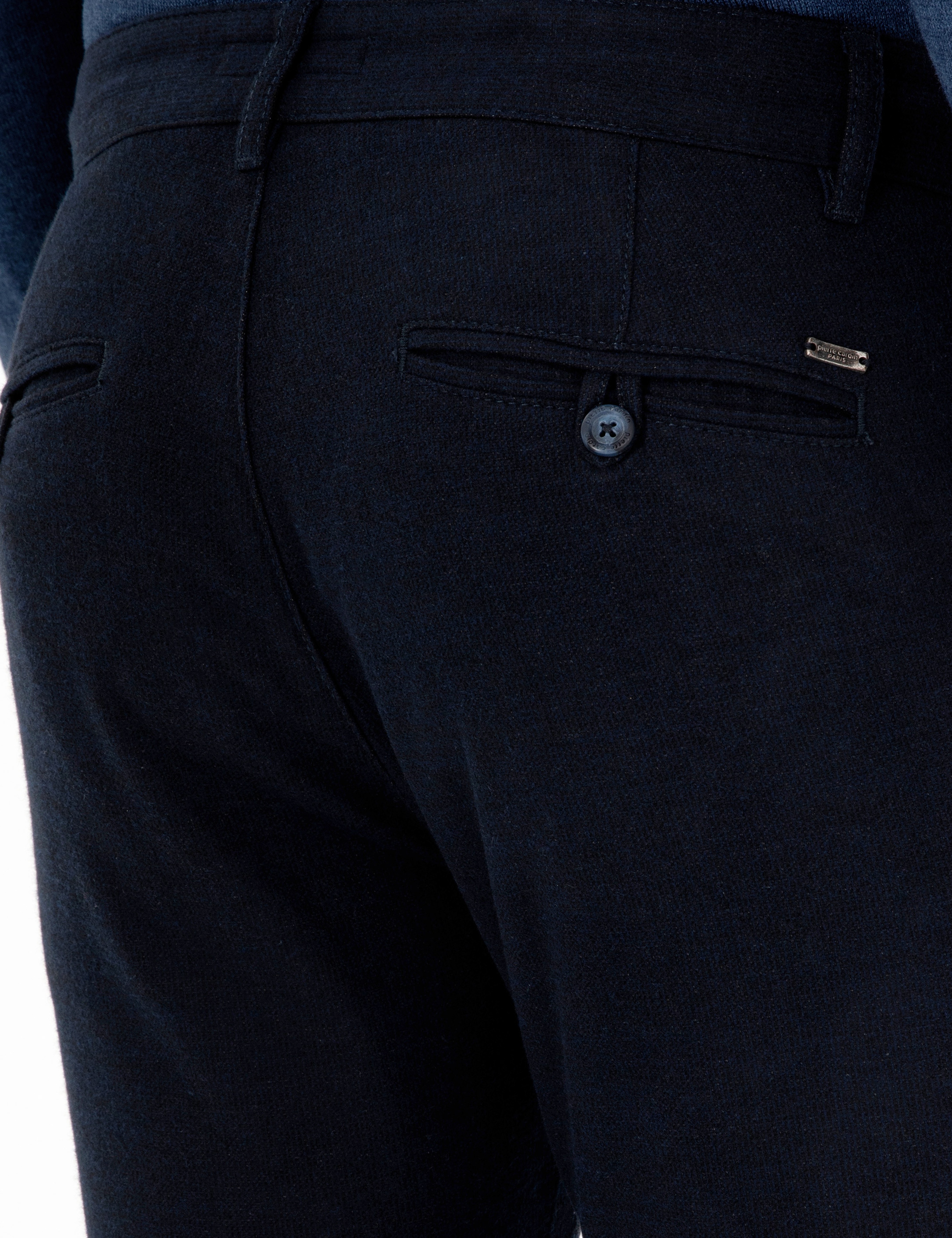 Lacivert Slim Fit Bağcıklı Kanvas Pantolon - Image 6