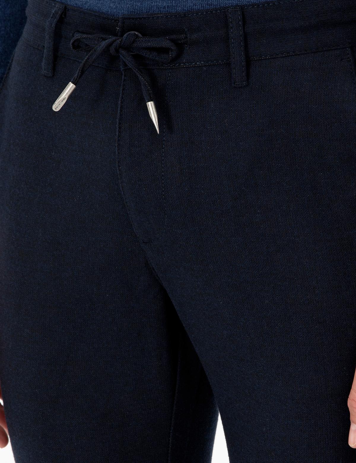 Lacivert Slim Fit Bağcıklı Kanvas Pantolon - 50296178319