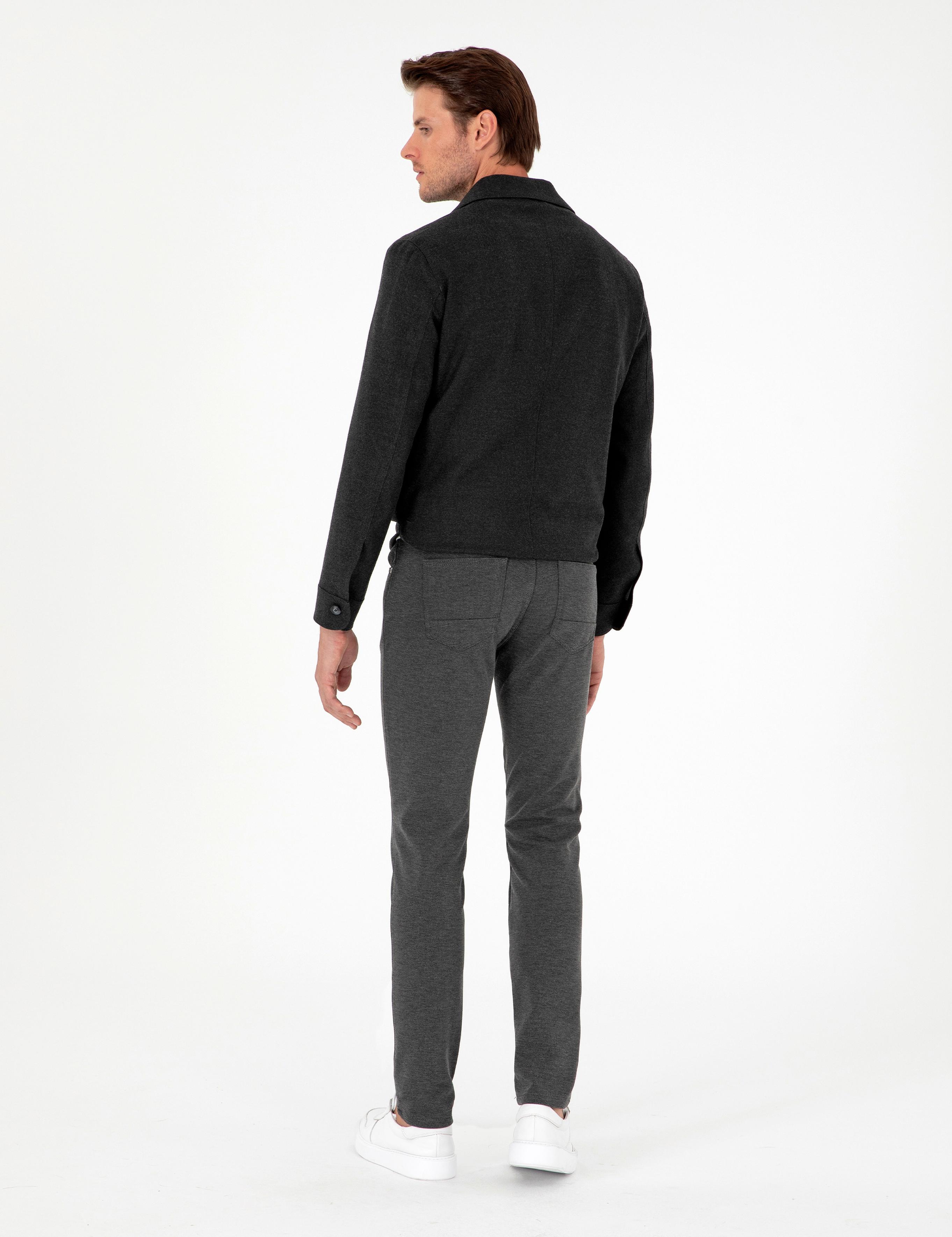 Antrasit Slim Fit Kanvas Pantolon