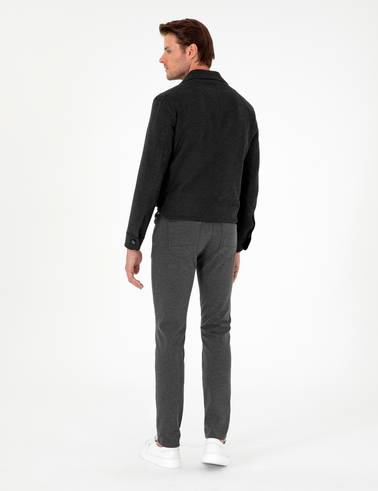 Antrasit Slim Fit Kanvas Pantolon